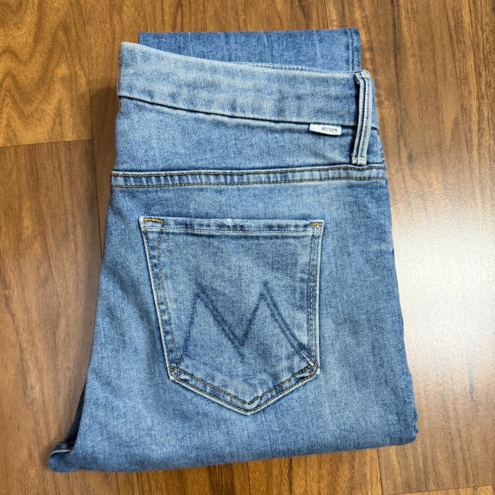 Mother Women's The Look Ankle Step Fray Light Blue Jeans Size 29